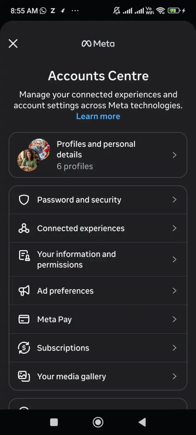 Remove Connected Apps Instagram API Fix: How to Stop Re-Suspension Loops (2026) 11 Navigating to Meta Accounts Center via Instagram Settings and Privacy to manage account security and session tokens