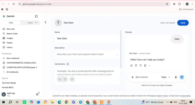 How to Fix "Google Gemini Something Went Wrong" Error (2026) 7 Using Gems Creator page to perform gemini something went wrong fix and refresh account auth tokens
